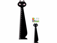 Fiorello Drevené pravítko 15cm mačka čierne FIORELLO