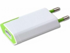 Techly nabíjačka Techly Slim USB nabíjačka 230V-5V,1A bielo-zelená