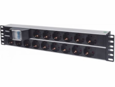 Intellinet napájacia lišta PDU 2U pre rack 19" čierna 15x Schuko 3m (714051)