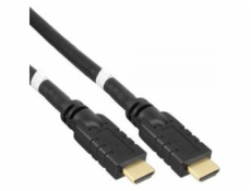 Kabel HDMI High Speed with Ethernet 30 m, se zesilovačem, 4K@60Hz, 3x stínění, M/M, zlacené konektory