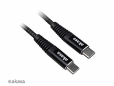 AKASA kabel napájecí Type-C na Type-C, 100W, 1m,  černá