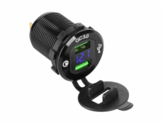 Nabíjačka PeiYing 2xUSB Quick Charge autonabíjačka s meračom napätia