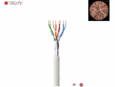 Techly TechlyPro Inštalačný kábel F/UTP Cat6 4x2 pramenný 100% meď 100m šedý