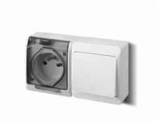 Inštalačná kombinácia zás. + spín.ř.6 Galatea 5327-11 IP44 biela/transparentná