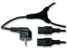 Kabel zasilający Logo Kabel sieciowy CEE7, 2x C13 (65920)