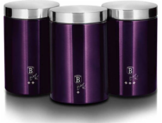 BerlingerHaus dózy 3ks BH-6827 Purple Metallic Line