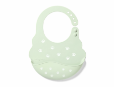 Nastaviteľný silikónový podbradník s vreckom Baby Ono zelený