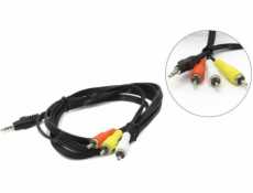 Kabel Gembird Jack 3.5mm - RCA (Cinch) x3 2m czarny (CCA-4P2R-2M)