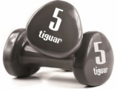 Vinylové činky Tiguar 2x5 kg šedé