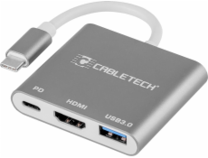 Adaptér CABLETECH USB C na HDMI 2.0, USB 3.0, C, A