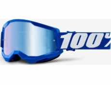 100% Gogle 100% STRATA 2 BLUE (Szyba Niebieska Lustrzana Anti-Fog, LT 53%+/-5%) (NEW)