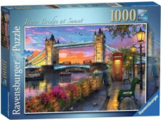 Puzzle 1000 prvkov západ slnka nad mostom Tower