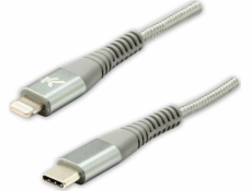 Kábel USB Logo USB-C - Lightning 2 m Srebrny