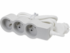 LEGRAND Revolution predlžovací prívod 3x2P+T, kábel 3m, biela-svetlé šedá