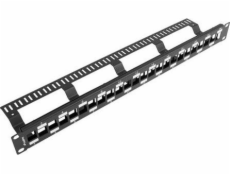 Lanberg Lanberg keystone Patch Panel prázdny s organizérom, 24 portov, 19&#39;&#39; 1U, čierny