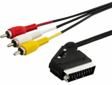 Elmak Scart - RCA (Cinch) x3 2m černý kabel (SAVIO CL-133)