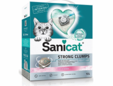 Stelivo pre mačky Sanicat Strong Clumps, podstielka pre mačky, bentonit, detský púder, 10l, hrudkujúce