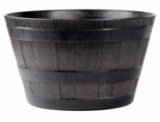Květináč 38 cm plast dřevěný efekt teak