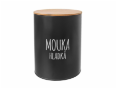 Dóza na hladkou mouku BLACK plech / bambus