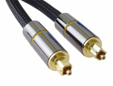 PremiumCord Optický audio kabel Toslink, OD:7mm, Gold-metal design + Nylon 3m