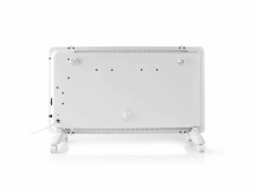 NEDIS Wi-Fi chytré konvekční topné těleso/ termostat/ skleněný přední panel/ IP24/ výkon 2000 W/ bílé