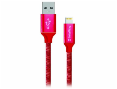 Colorway Datový Kabel USB/ Apple Lightning/ 2.1A/ 1m/ Červený