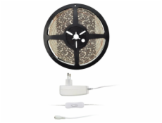 Solight LED světelný pás s testrem, 5m,  sada s 12V adaptérem, 4,8W/m, IP65, studená bílá - WM50-65T