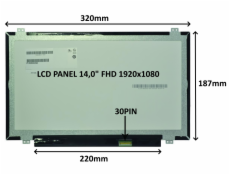 LCD PANEL 14,0  FHD 1920x1080 30PIN MATNÝ IPS / ÚCHYTY NAHOŘE A DOLE