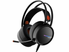 CANYON Herní headset Interceptor GH-8A, LED, PC/PS4/Xbox, Deep bass, kabel 2m, USB+2x3,5F TRS jack + rozbočovač