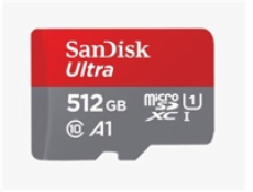 SanDisk MicroSDXC karta 512GB Ultra (150 MB/s, A1 Class 10 UHS-I) + adaptér