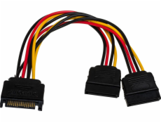 Akyga SATA 15-pin - SATA 15-pin x2, 0,15 m, viacfarebný (AK-CA-31)