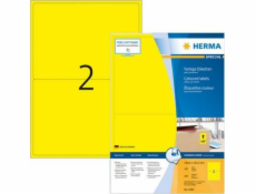 Farebné etikety Herma A4, 199,6 x 143,5 mm, žlté, permanentné lepidlo - 4565