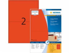 Farebné etikety Herma A4, 199,6 x 143,5 mm, červené, permanentné lepidlo - 4567