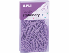 Apli Okrúhle kancelárske sponky APLI Nordik, 28 mm, 140 ks, krabička s ramienkom, mix pastelov