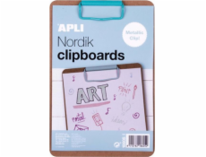 Apli Clipboard APLI Nordik, doska A5, drewniana, z metalowym klipsom, pastelowy niebieski