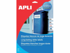 Apli Polyesterové etikety APLI, 210x297mm, obdĺžnikové, priehľadné 20 listov