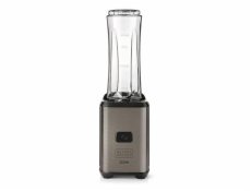 Smoothie mixér Black+Decker, BXJBA350E, spouštění stiskem tlačítka, 2 přenosné láhve, 4 nerezové nože, gumové nohy, nerezové tělo, 350 W