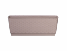 Truhlík s miskou 40 cm mocca RATOLLA P imitace pleteného ratan