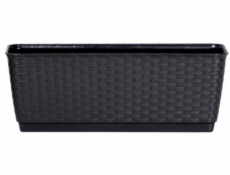 Truhlík s miskou 40 cm antracit RATOLLA P imitace pleteného ra