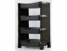 Regál polyratan 4 police 41x30x65 cm SHELF hnedý