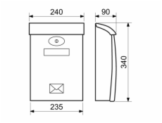 Schránka poštový plast 24x34x9 cm antracit mat