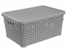 Box ratan s víkem 10 l šedý