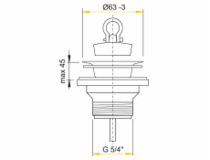 Výpust umývadla 5/4x63mm nerez vršok A31