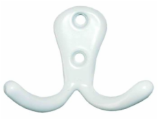 Vešiak 2 háčiky 45x55x13mm H2m biely