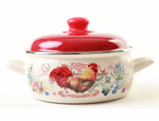 Rendlík smalt 1 l/14 cm s poklicí dekor KOHOUT