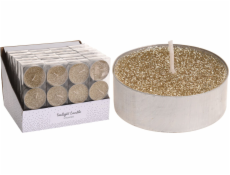 Svíčka čajová 3 ks zlatá velká