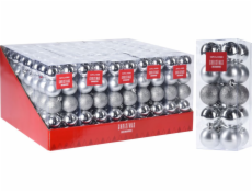 Ozdoba vánoční koule 20 ks/4 cm stříbrná