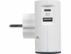 LEGRAND Revolution nabíjecí adaptér 2x2P/USB A+C, bílo-šedá