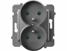 Ospel Aria Double Socket Z/U s proudovou stopou výňatky šedá rohož GP-2UZP/M/70