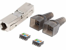 LANBERG 2x RJ-45 FTP cat 6A plug 8P8C tool-less adaptér